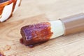 Barbecue sauce and brush. Royalty Free Stock Photo