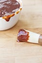 Barbecue sauce and brush. Royalty Free Stock Photo