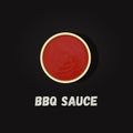 Barbecue sauce. Detailed Vector Icon. Top view.