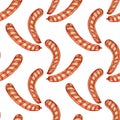 Barbecue sausage pattern watercolor Royalty Free Stock Photo