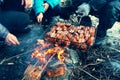 Barbecue of sausages in the open air!