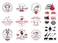 Barbecue, Seafood Logos, Labels and Design Elements