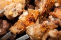 Barbecue, shish kebab from chiken and pork Royalty Free Stock Photo