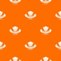 Barbecue shop pattern vector orange Royalty Free Stock Photo