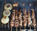 Barbecue skewers meat