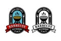 Barbecue smoke and grill restaurant design logo collection