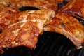 Barbecue spare ribs on a grill Royalty Free Stock Photo