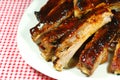 Barbecue Spare Ribs on a plate Royalty Free Stock Photo