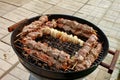 Barbecue sticks on mangal Royalty Free Stock Photo