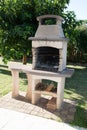 Barbecue Stone Brick Fireplace Patio Area Royalty Free Stock Photo