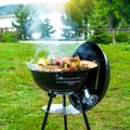 Barbecue time at the nature. BBQ grilling Royalty Free Stock Photo