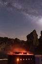 Barbecue under the night sky Royalty Free Stock Photo