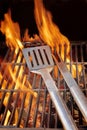 Barbecue Utensils on Hot Grill XXXL