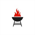 Barbecue vector logo grill design icon. symbol