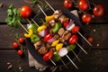 Barbecue vegetables meat. Generate Ai Royalty Free Stock Photo