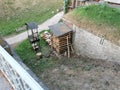 barbecue wood summer kitchen in Pavlovsky Park