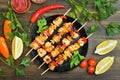 Barbecued chicken kebab Royalty Free Stock Photo