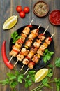 Barbecued chicken kebab Royalty Free Stock Photo