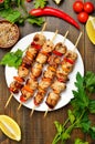 Barbecued chicken kebab