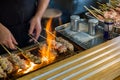 Yakitori in Japanese market food Royalty Free Stock Photo