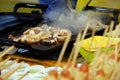 Barbecued food, grill chicken wings on Royalty Free Stock Photo