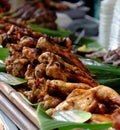 Barbecued food, grill chicken wings on Royalty Free Stock Photo