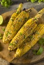 Barbecued Homemade Elote Mexican Street Corn Royalty Free Stock Photo