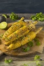 Barbecued Homemade Elote Mexican Street Corn Royalty Free Stock Photo