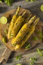 Barbecued Homemade Elote Mexican Street Corn Royalty Free Stock Photo