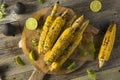 Barbecued Homemade Elote Mexican Street Corn Royalty Free Stock Photo