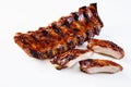 Marinated sticky spare ribs with copy space Royalty Free Stock Photo