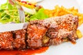 Barbecued pork spare ribs Royalty Free Stock Photo