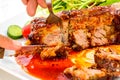 Barbecued pork spare ribs Royalty Free Stock Photo