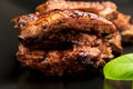 Barbecued ribs close up Royalty Free Stock Photo