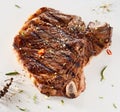Barbecued spicy seasoned cowboy steak Royalty Free Stock Photo