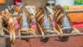 Barbecued tilapia fish for sale. Kouangxi waterfall, Luang Prabang, Laos