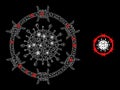 Barbed Coronavirus Zone Icon - Carcass Mesh with Constellation Nodes