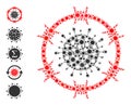 Barbed Coronavirus Zone Icon - Contagious Mosaic And Additional Icons