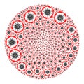 Barbed Coronavirus Zone Icon Round Cluster Mosaic