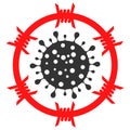 Barbed Coronavirus Zone Vector Icon Flat Illustration