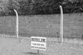 Barbed fence dead zone in Sachsenhausen nazi camp