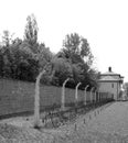 Barbed fence dead zone in Sachsenhausen nazi camp