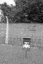 Barbed fence dead zone in Sachsenhausen nazi camp