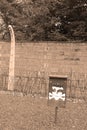 Barbed fence dead zone in Sachsenhausen nazi camp