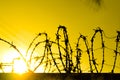 Barbed Perimeter Fence Royalty Free Stock Photo