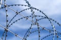 Barbed and razor wire fence Royalty Free Stock Photo