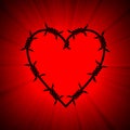 Barbed spiky heart red light flare