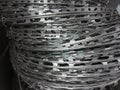 Barbed steel wire are prepared for sales gray background