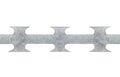 Barbed tape razor wire seamless macro closeup, grey isolated Royalty Free Stock Photo