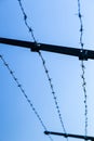 Barbed wire against the sky. Places of imprisonment Royalty Free Stock Photo